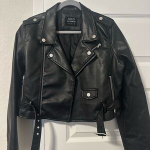 Black Faux-Leather Jacket